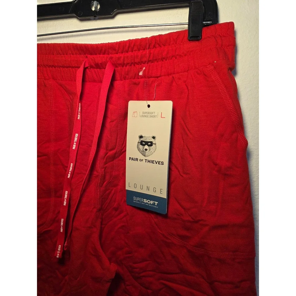 Pair of Thieves Mens SuperSoft Lounge Shorts Vermillion Red Size Large NWT